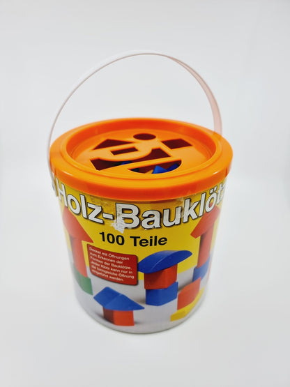 Seau plots de construction en bois (100 pièces)