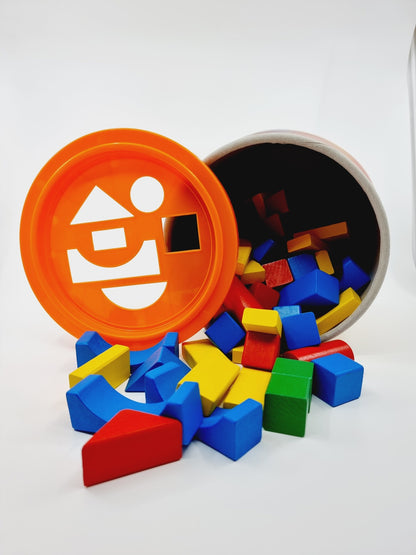 Seau plots de construction en bois (100 pièces)