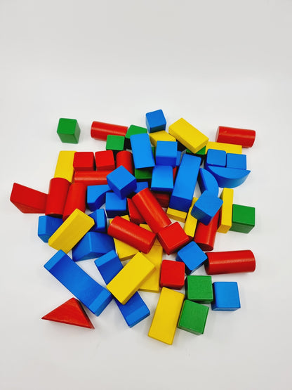 Seau plots de construction en bois (100 pièces)