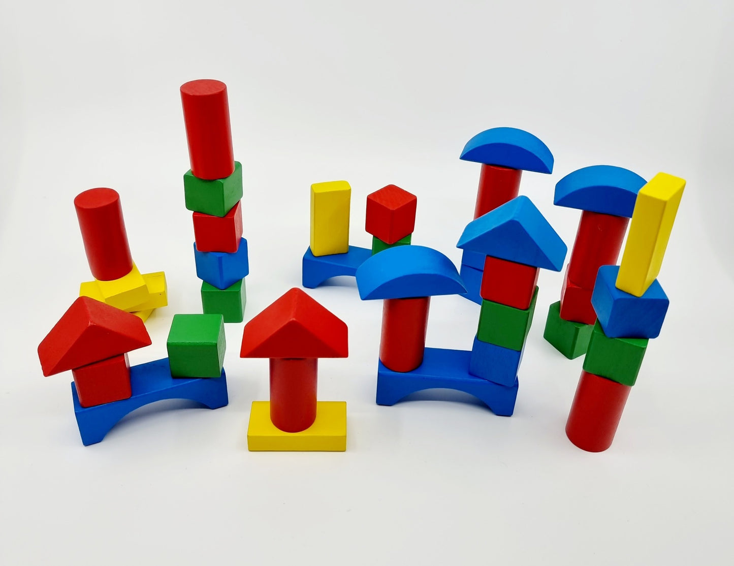 Seau plots de construction en bois (100 pièces)