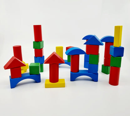 Seau plots de construction en bois (100 pièces)