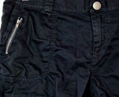 Short noir avec zips apparents et effet froissé (SIZE : 40)