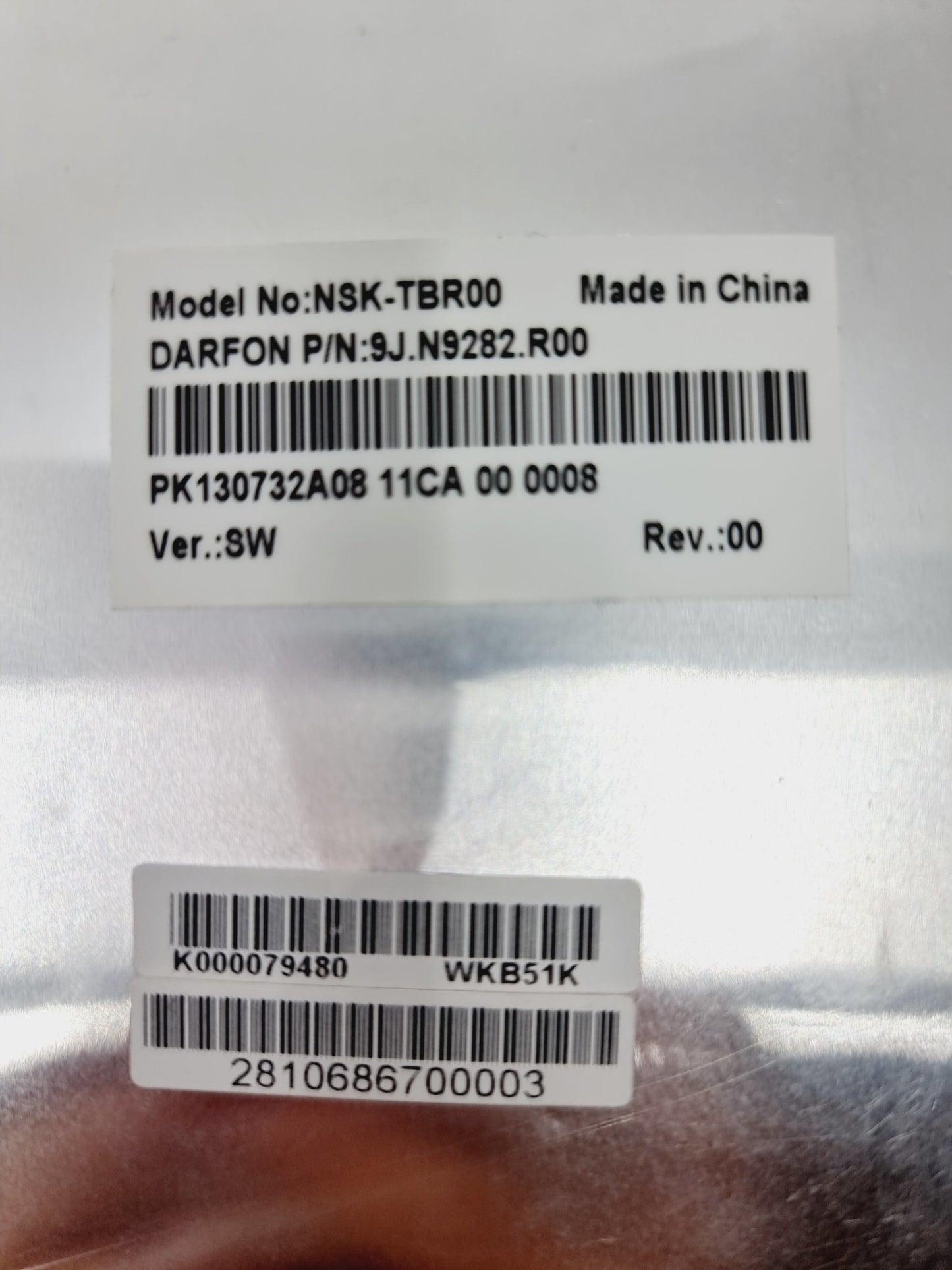 Clavier d'ordinateur portable - Model No : NSK-TBR00