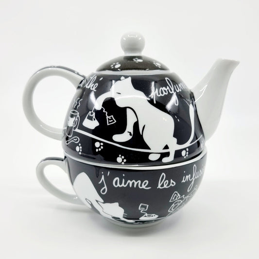 Théière & tasse - Chat
