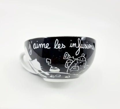 Théière & tasse - Chat