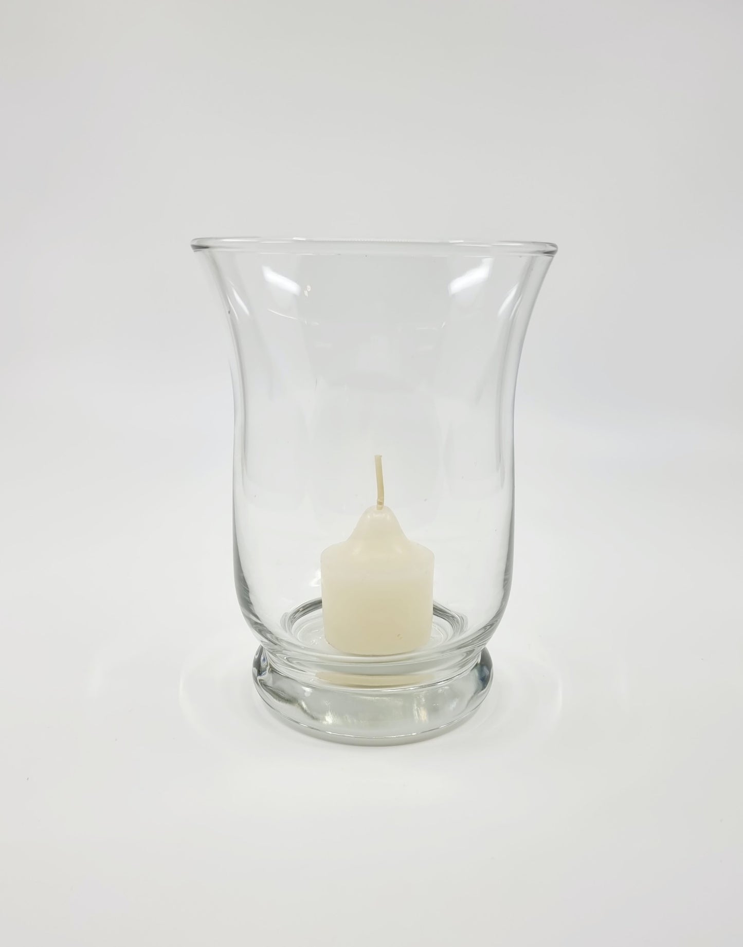 Vase/bougeoir évasé en verre