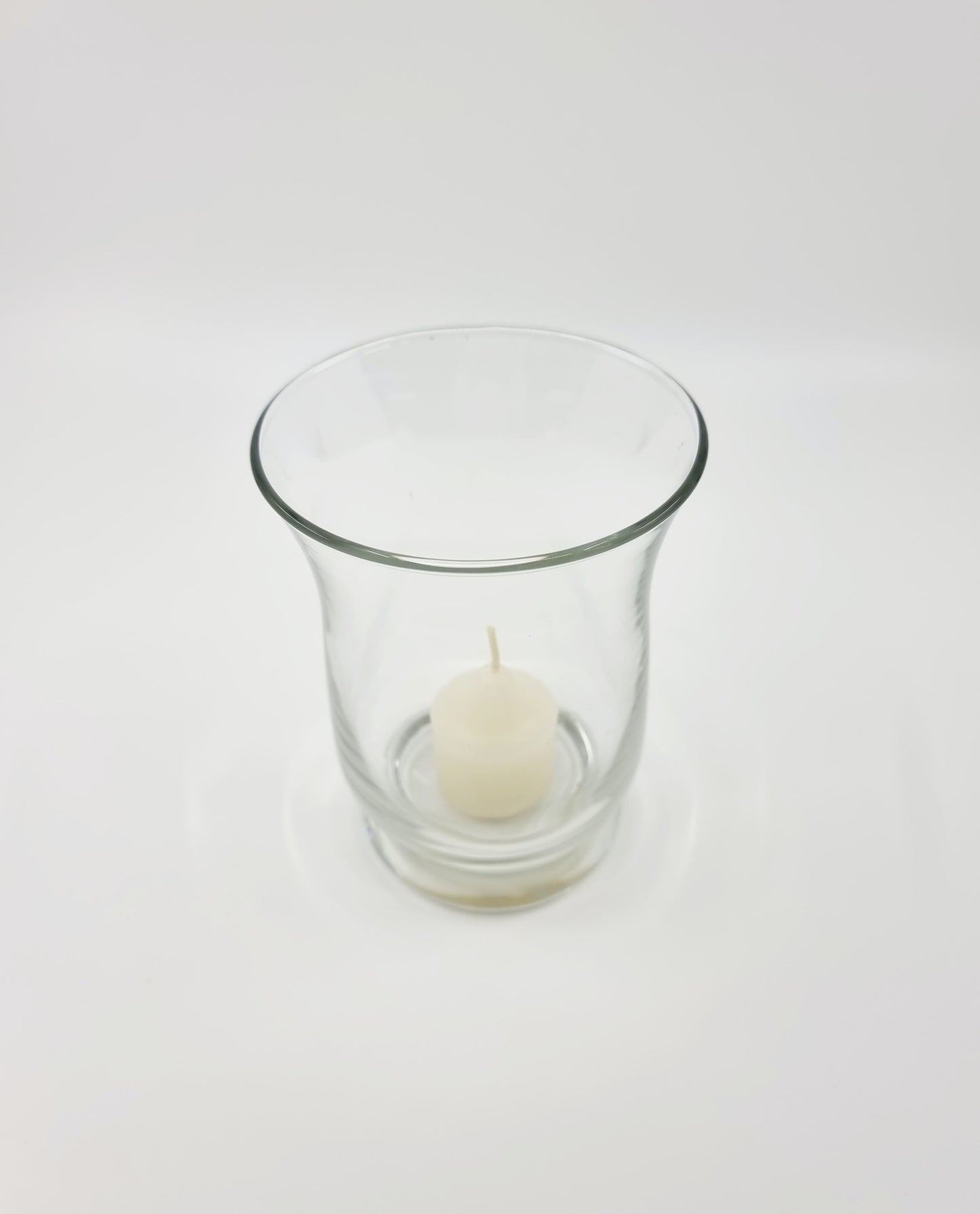 Vase/bougeoir évasé en verre