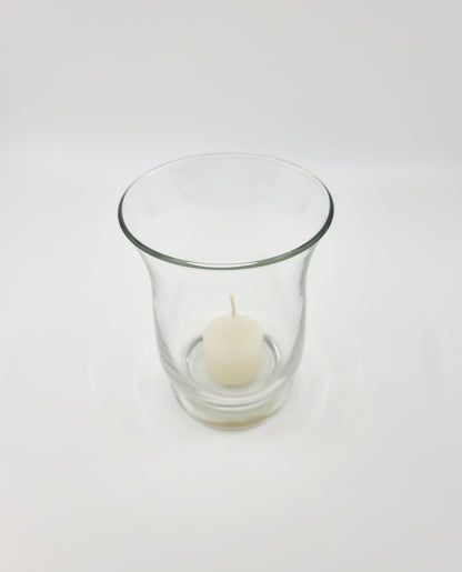 Vase/bougeoir évasé en verre