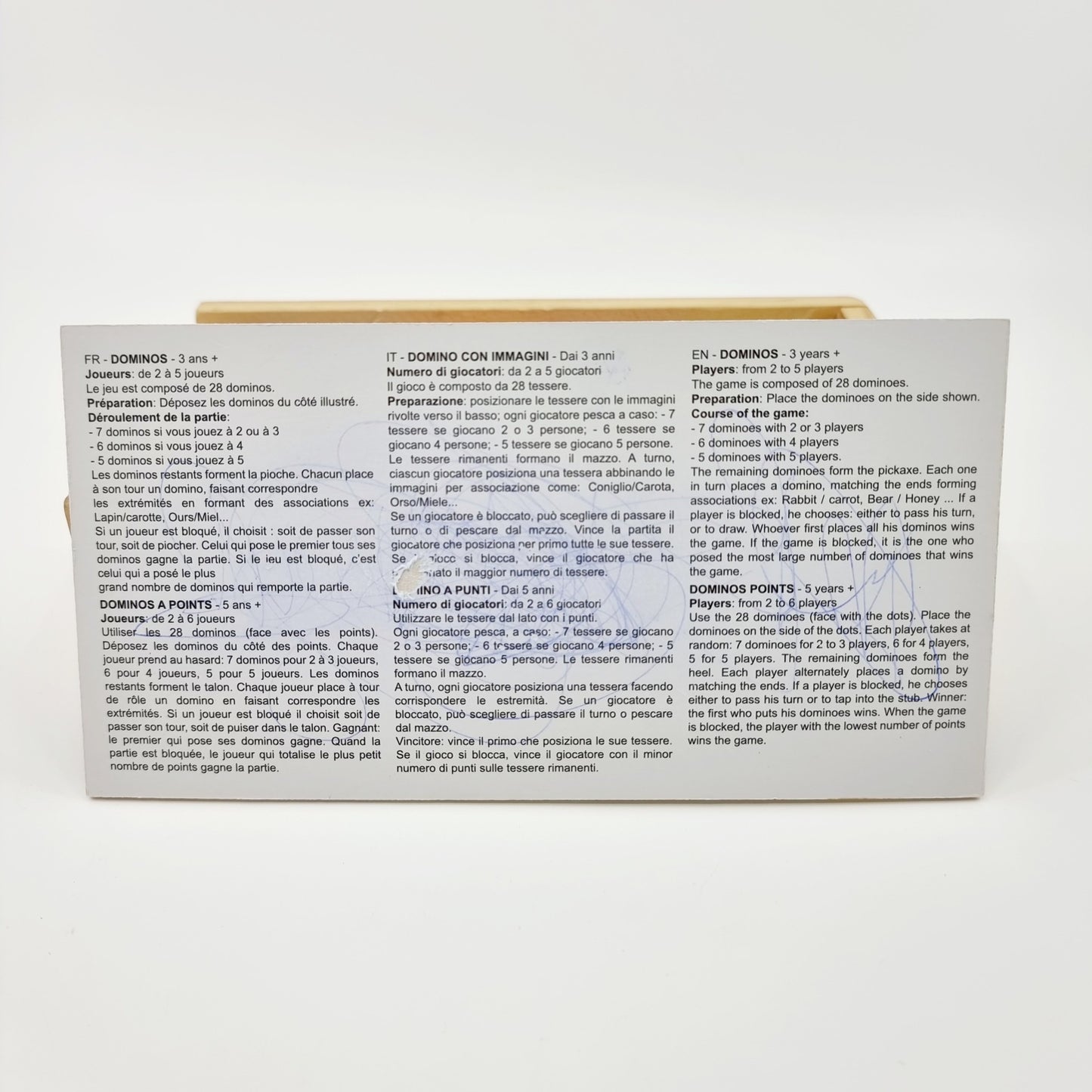 Domino à double face - animaux & chiffres