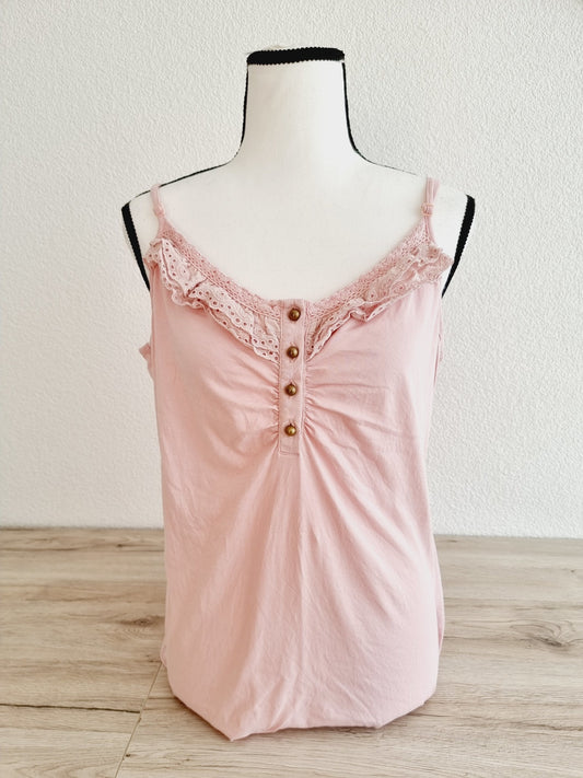 Top rose pâle à dentelle (SIZE XL)