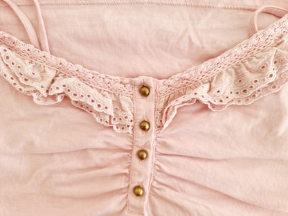 Top rose pâle à dentelle (SIZE XL)