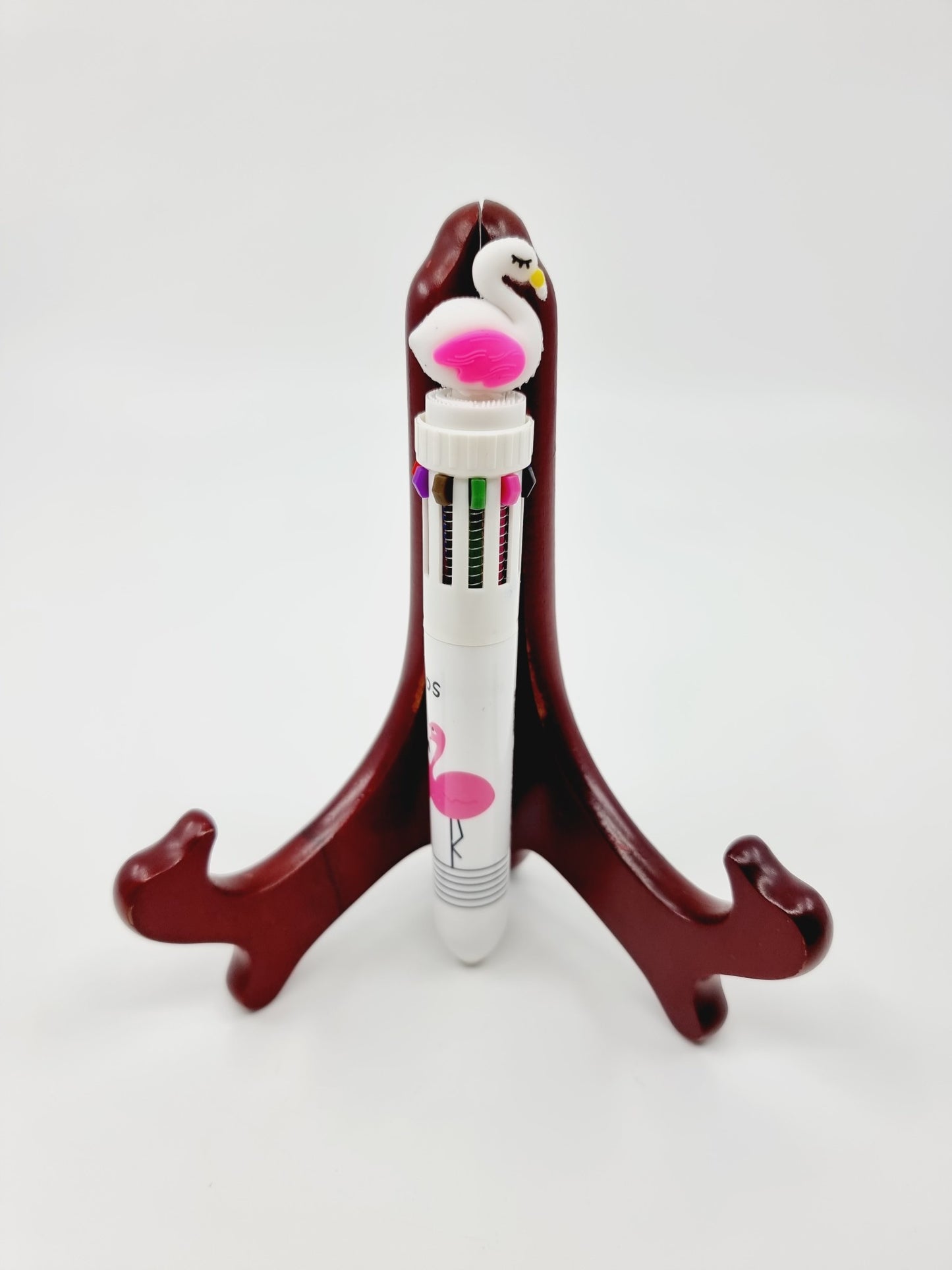 Stylo à bille 10 couleurs - flamant