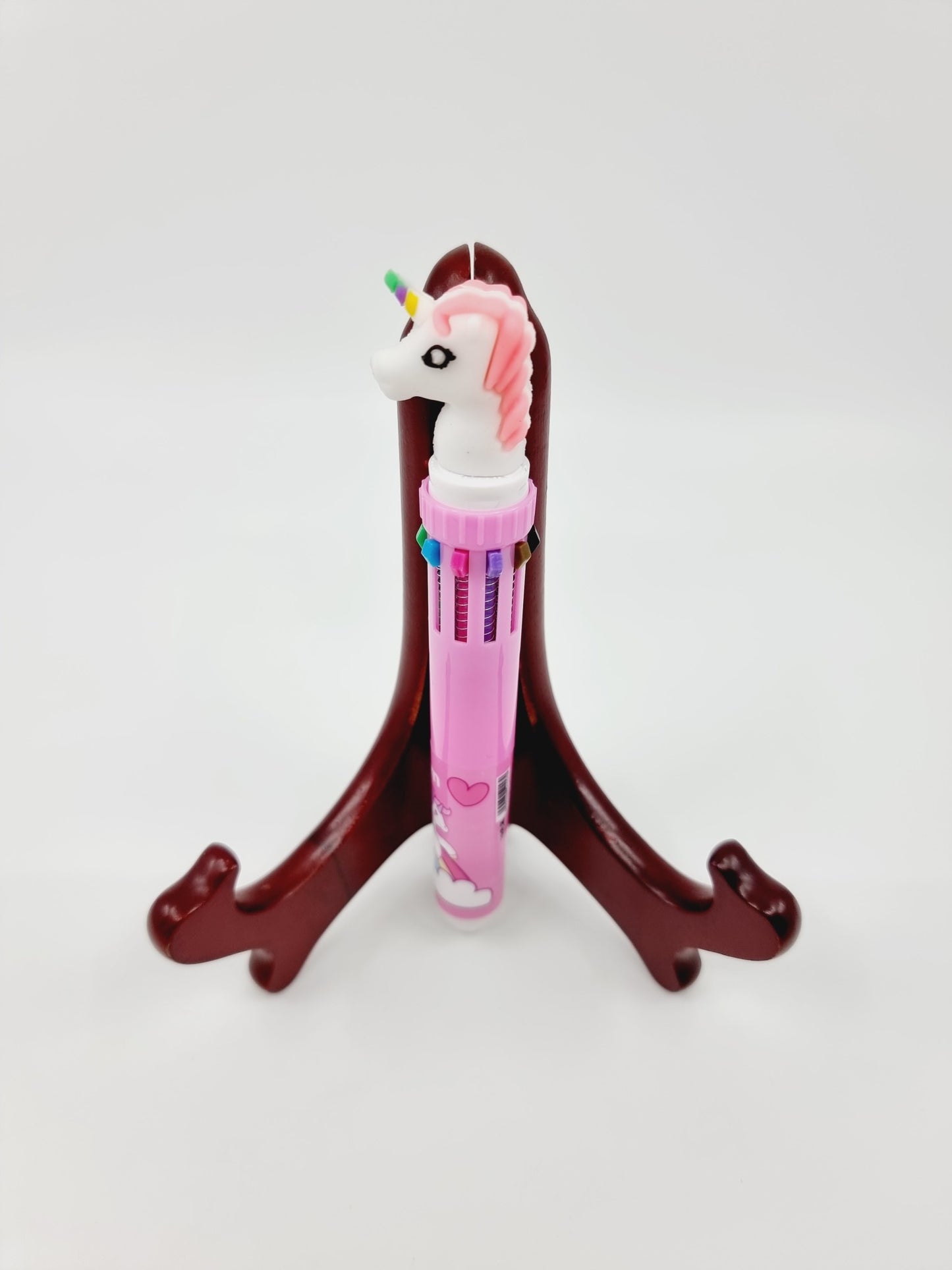 Stylo à bille 10 couleurs - rose/licorne