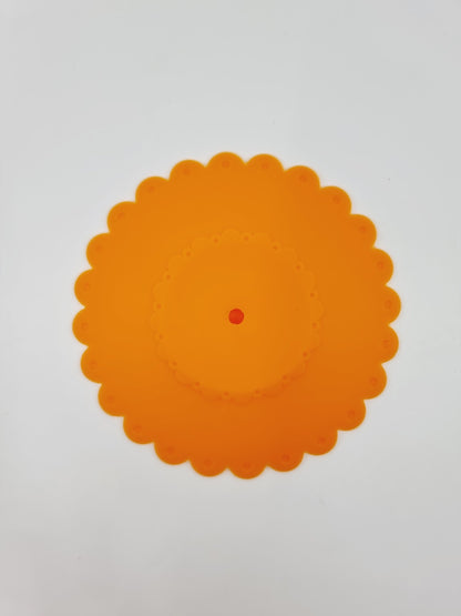 Couvercle en silicone pour tasse - orange/zèbre