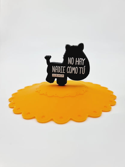 Couvercle en silicone pour tasse - orange/zèbre