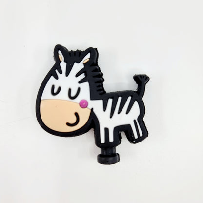 Couvercle en silicone pour tasse - orange/zèbre