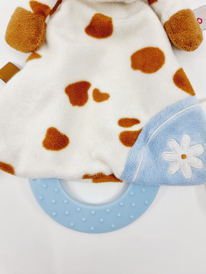 Doudou avec demi anneau de dentition - vache