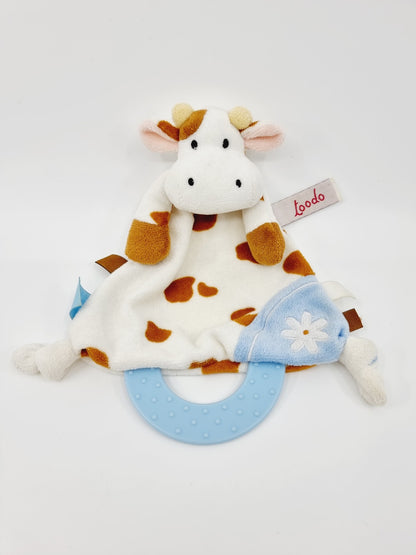 Doudou avec demi anneau de dentition - vache