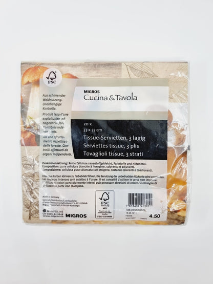 Serviettes 3 plis - Champignons