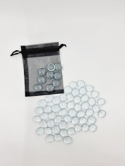 Pierres décoratives en verre - bleu (60 pièces)