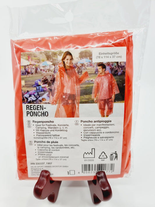 Poncho imperméable - Rouge