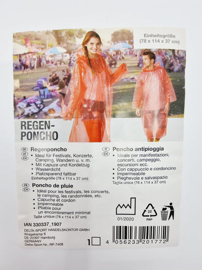 Poncho imperméable - Rouge