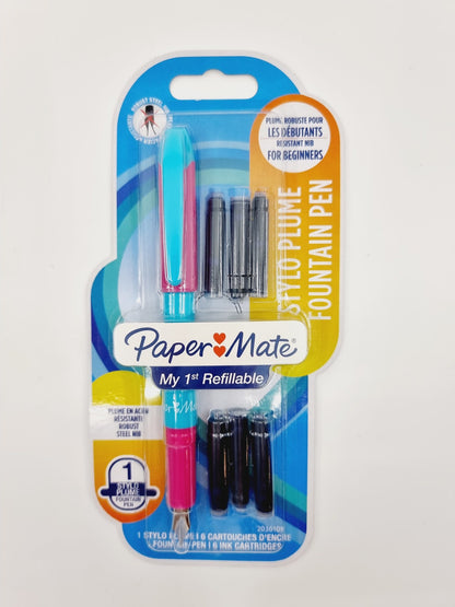 Stylo plume - bleu/rose