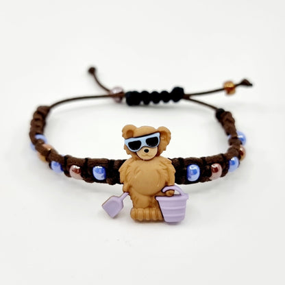 Bracelet - marron/ours à la plage