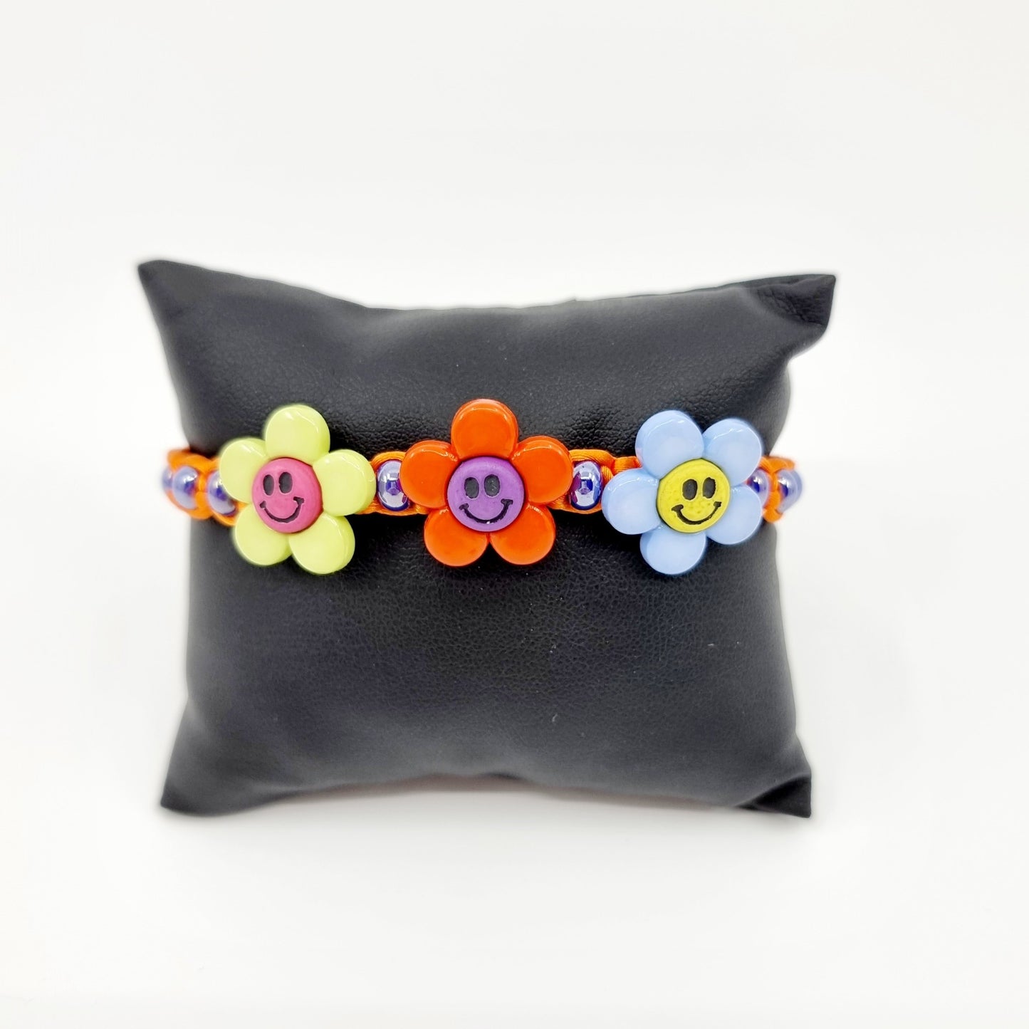 Bracelet - orange/trio de fleurs