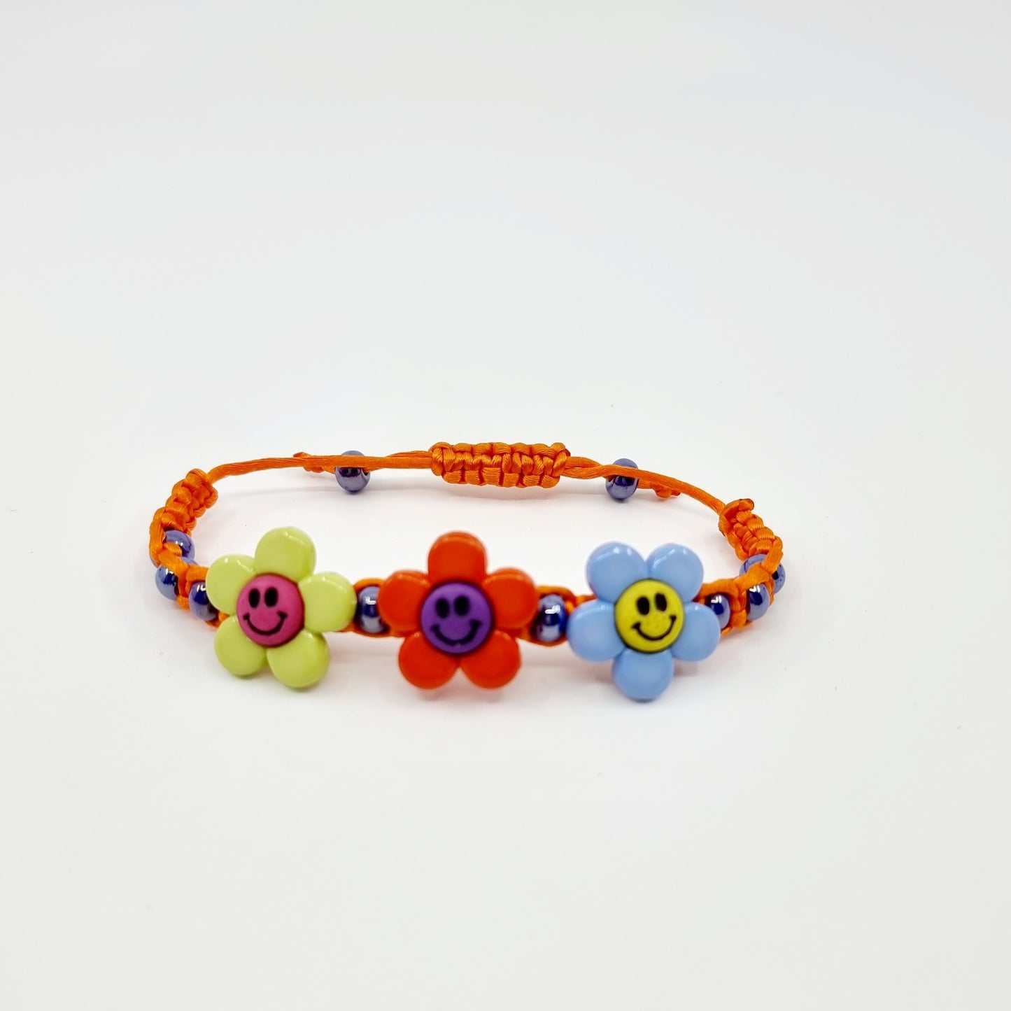 Bracelet - orange/trio de fleurs
