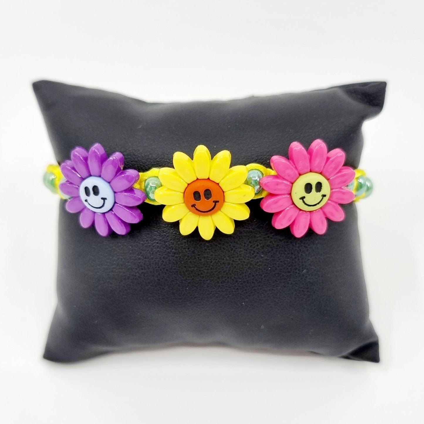 Bracelet - jaune/trio de fleurs