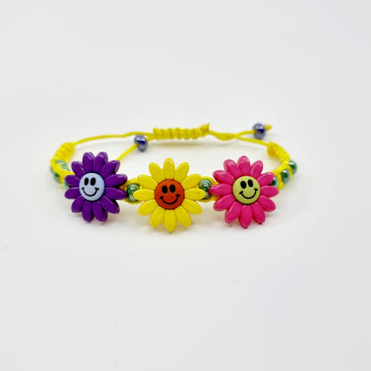 Bracelet - jaune/trio de fleurs