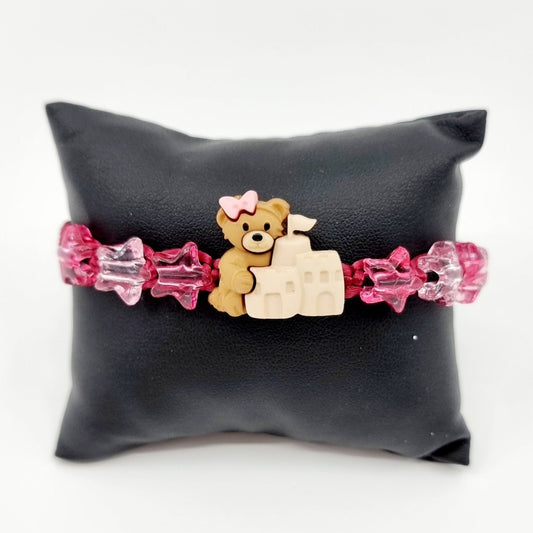 Bracelet - bordeaux/ours château de sable
