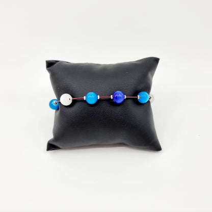 Bracelet cerceau - bleu/blanc
