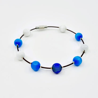 Bracelet cerceau - bleu/blanc