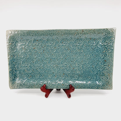 Plat rectangulaire bleu