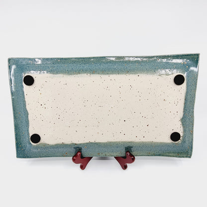 Plat rectangulaire bleu