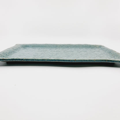 Plat rectangulaire bleu