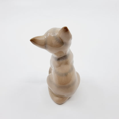 Chat assis brun/blanc (Modèle n°8)