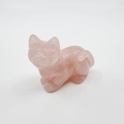Chat en quartz rose
