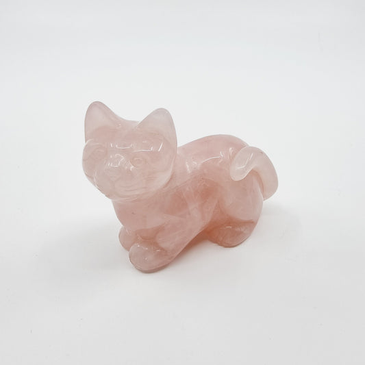 Chat en quartz rose
