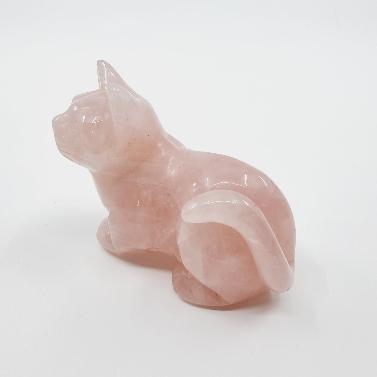 Chat en quartz rose