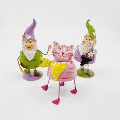 Lutins et chat de printemps (3 pièces) (Modèle n°45)