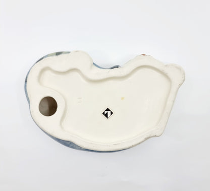 Chat couché bleu/blanc (Modèle n°76)