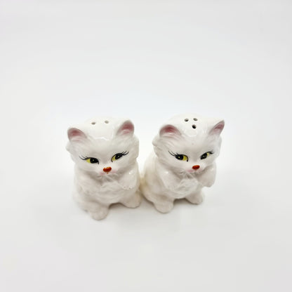 Salière et poivrière - chat blanc aux yeux jaunes (Modèle n°82)