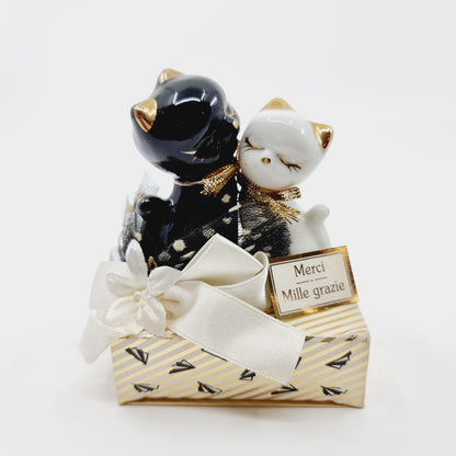 Couple de chats sur ancienne boîte de chocolat (Modèle n°83)