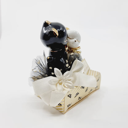 Couple de chats sur ancienne boîte de chocolat (Modèle n°83)