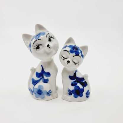 Couple de chats blanc/bleu (Modèle n°68)