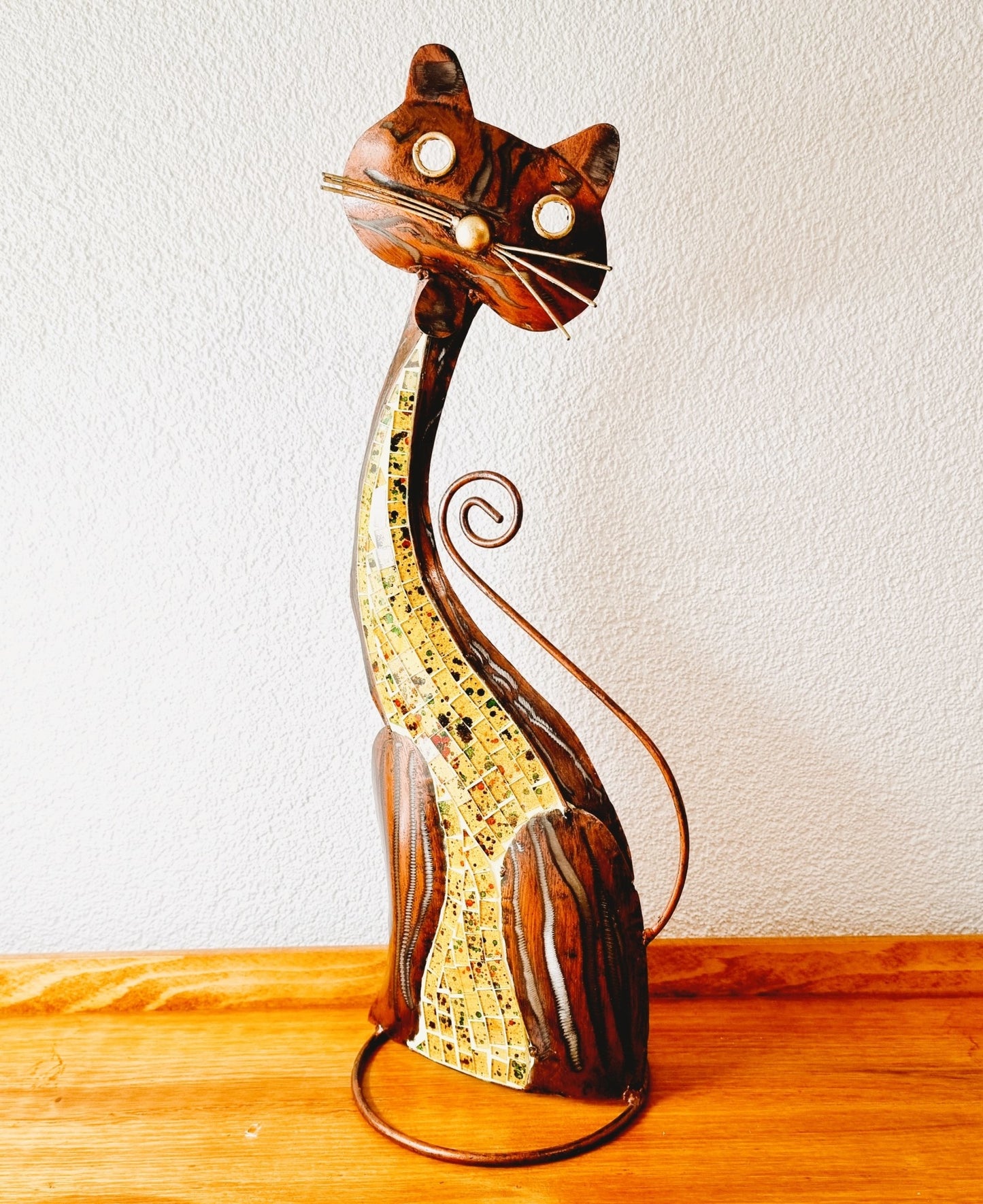 Chat en métal et sa jolie mosaïque (Modèle n°59)