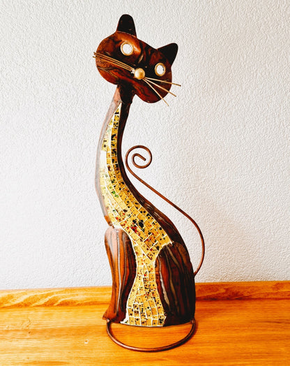 Chat en métal et sa jolie mosaïque (Modèle n°59)